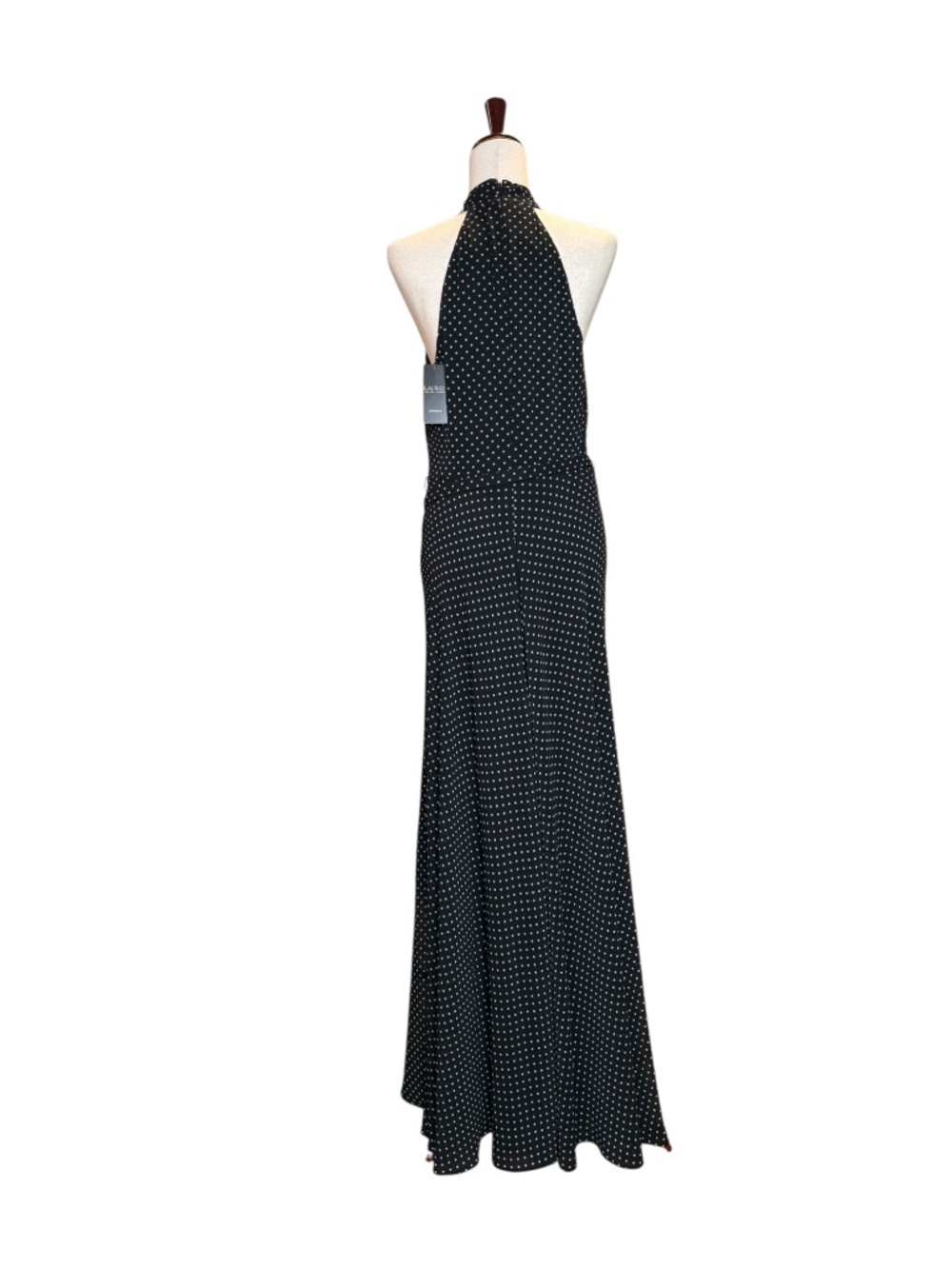 Ralph Lauren Black and White Polka Dot Halter Dress Size 10 - Picture 6 of 16